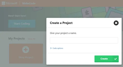 Snapshot from Makecode