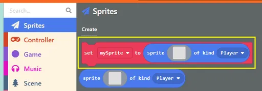 Snapshot from Makecode