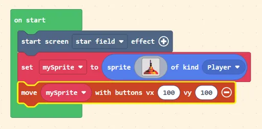 Snapshot from Makecode