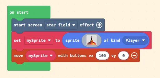 Snapshot from Makecode