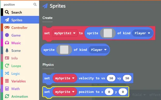 Snapshot from Makecode