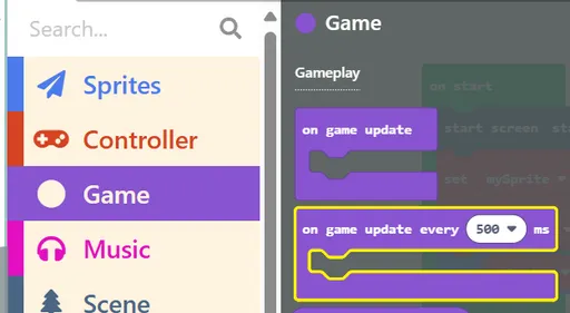 Snapshot from Makecode
