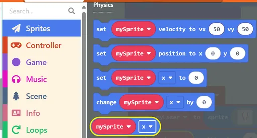 Snapshot from Makecode