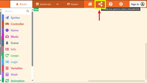 Snapshot from Makecode